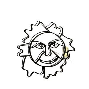 MEI Sun Wall Decor Wire Black Plaque 14 in